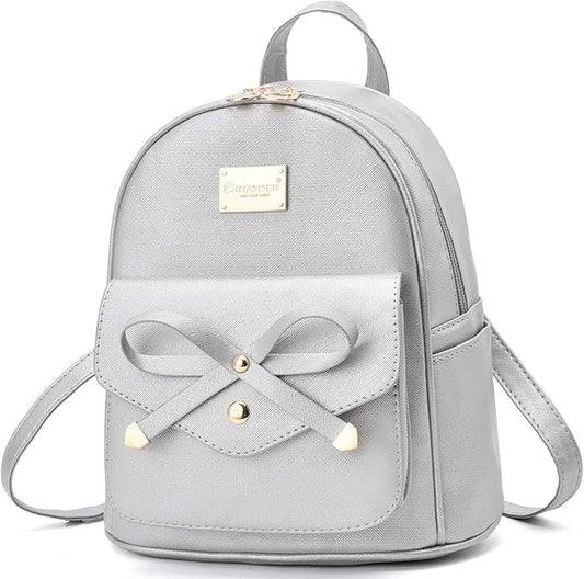 I IHAYNER Girls Bowknot Cute Leather Backpack Mini Backpack Purse for Women