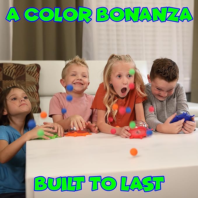 Funwares Colorful Squid Squish: Fast-Paced Floor Game for Kids, Interactive Learning, Hand-Eye Coordination, Counting and Color Game, Active Play, 2-4 Players, Ages 4-8