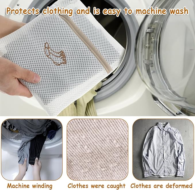 3 PCS Delicate Laundry Bag, Mesh Bags With Zipper for Socks, Underwear, Baby Clothes, Swimsuit - Small Durable Embroidery Bag, Travel Clothing Storage