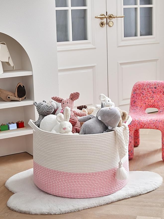 Extra Large Cotton Rope Basket 22" x 14"| Toy Basket