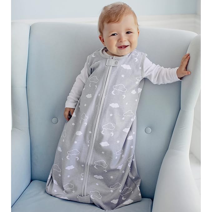 Baby Sleep Sack 1.0 TOG, Organic Cotton Baby Wearable Blanket with Two-Way Zipper, Swaddle Transition Baby Sleeping Bag, All-Season Sleep Sack for Newborn Infant Toddler Boy Girl, 2-Pack, 18-24 Month