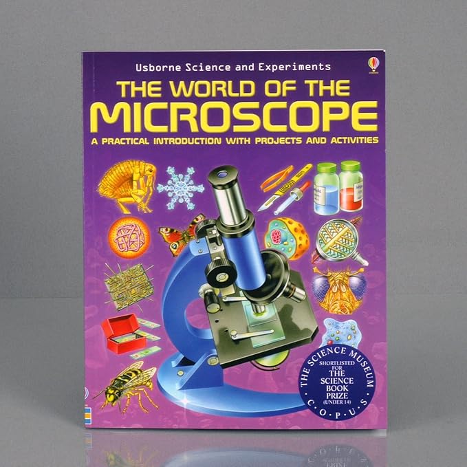 AmScope M60A-BTK Beginner Microscope Kit, Mirror Illumination, WF10x and WF16x Eyepieces, 40x-640x Magnification, Includes Case, 5 Blank Slides, 5 Prepared Slides, and Book