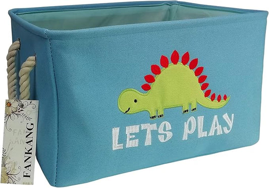 FANKANG Rectangular Laundry Basket Nursery Storage Fabric Storage Bin Storage Hamper,Gift Baskets (Single Dinosaur)
