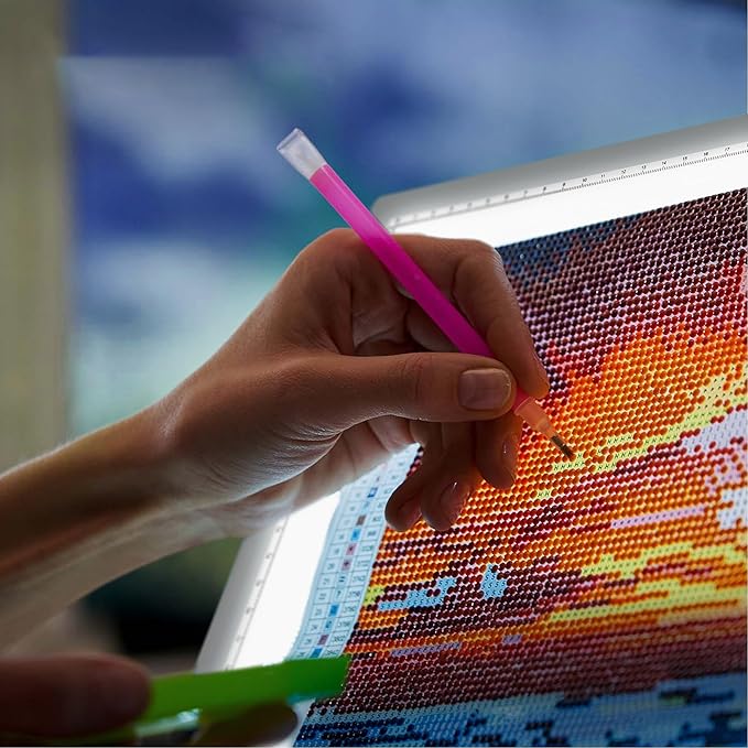 iVyne Corded A4 Light Pad for Diamond Painting & Art Projects – LED Light Board with Diamond Art Accessories – Ultra-Thin & Portable Diamond Dot Light Board, Perfect for Artists - White