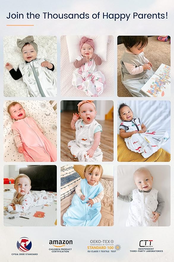 TotAha Sleep Sack infant 6-12 months 3 Pack, Breathable Sleep Bag for Baby Girl Boy, Wearable Blanket with 2-way Safe Zipper, 0.5 TOG