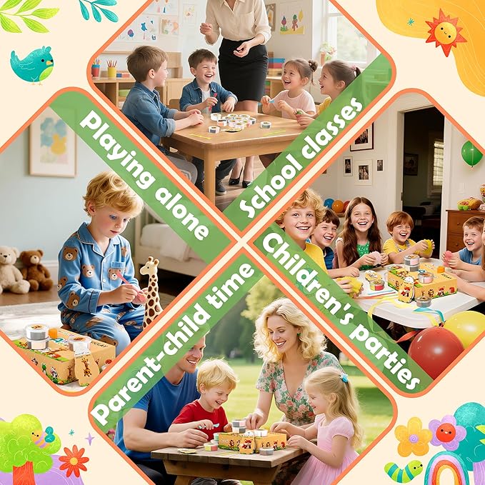 Air Dry Clay Kit - Animal Theme, Modeling Clay for Kids, DIY Model Magic Clay with Sculpting Tools and Tutorials, 12 Boxes Molding Clay, Ultra Light, Soft & Non-Toxic, Arts and Crafts Gift for Kids