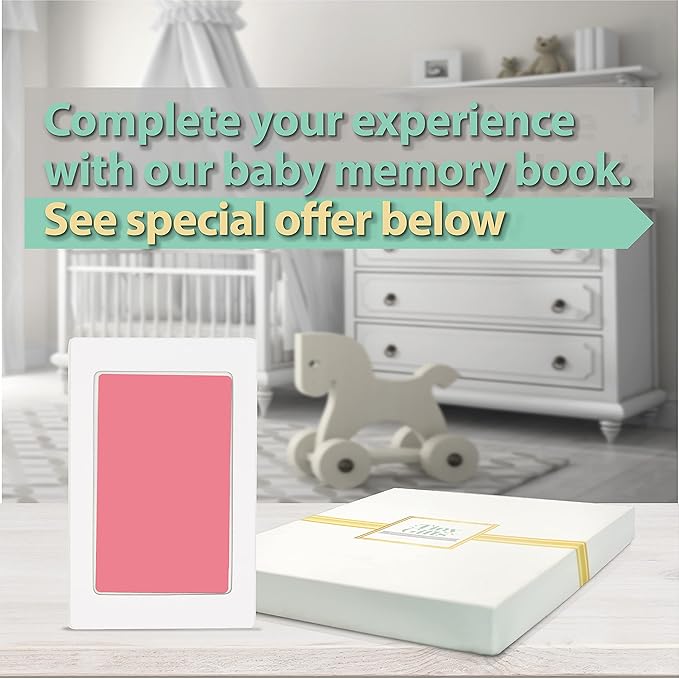 Extra Large Clean Touch Ink Pad for Baby Handprints and Footprints – Inkless Infant Hand & Foot Stamp – Safe for Babies, Doesn’t Touch Skin – Perfect Family Memory or Gift by Tiny Gifts, Pink