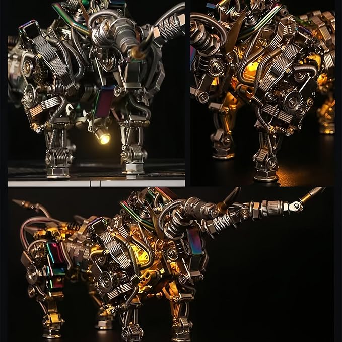 Adult 3D Metal Puzzles Bison Metal Model Kits 3D Metal Puzzles Mechanical Bulls Building Blocks Difficult DIY Assembly - High-end Gifts for Men