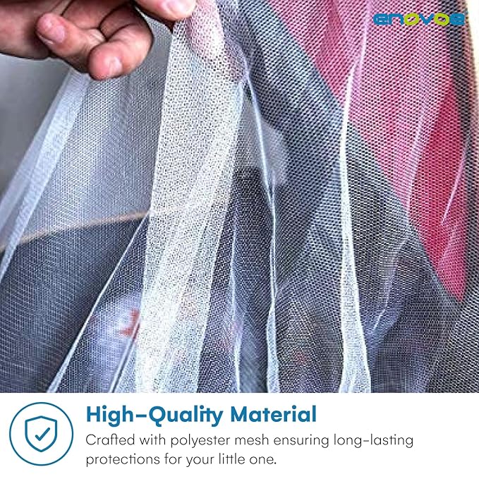 Enovoe Mosquito Net for Stroller, Bassinet, Cradle - Blue Baby Mosquito Net Cover for Playards, Pack N Plays, Mini Crib