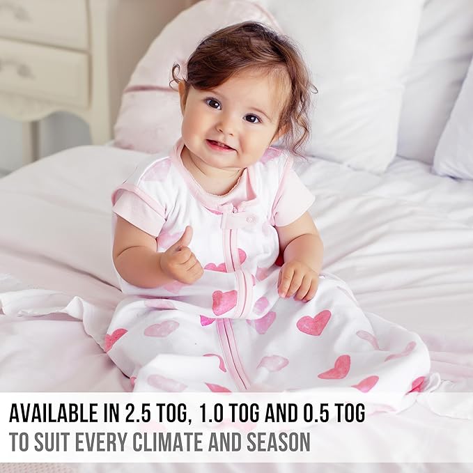 Mama Cheetah Baby Sleep Sack 2.5 TOG, Winter Baby Sleeping Bag with 2-Way Zipper, Organic Cotton Swaddle Transition Wearable Blanket for Boy Girl Infant Toddler, 0-6 Months