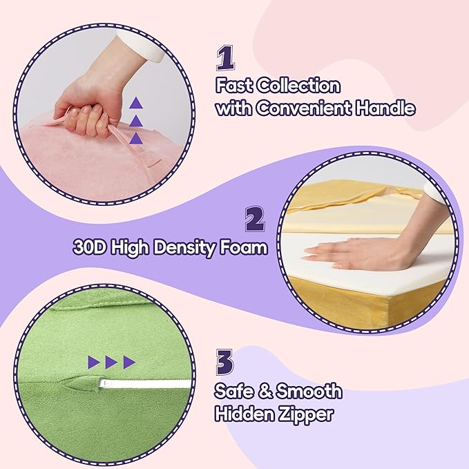 4 Piece Foam Climbing Blocks for Toddlers, Baby Climbing Gym with Ultra High Density Foam for Crawling and Sliding, Indoor Soft Play Set for Infant, Babies & Kids - Multicolor (Multicolor A, 4-Piece)