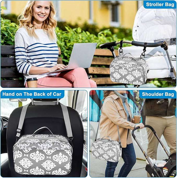 Accmor Stroller Organizer, Universal Stroller Organizer with Insulated Cup Holder Pocket, Dual Purpose Large Capacity Stroller Bag Caddy, Stroller Accessories Fits for Uppababy, Doona, Nuna Strollers