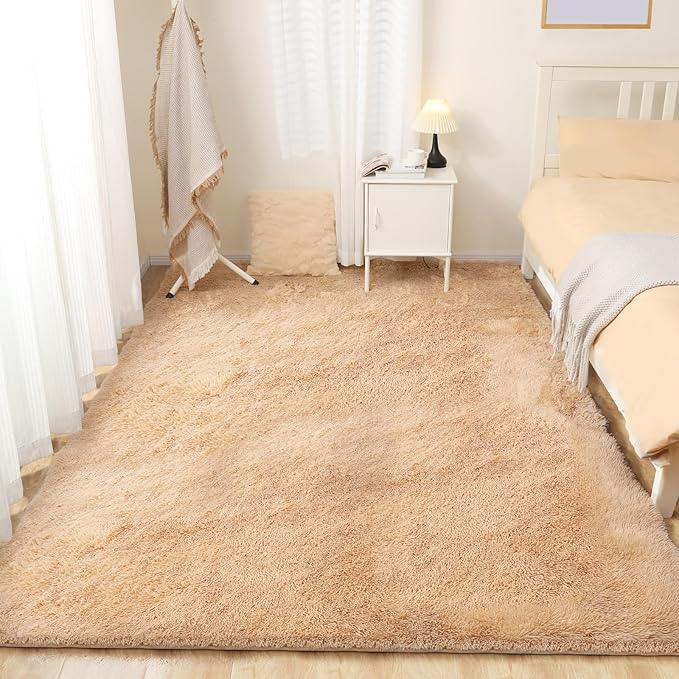 5x7 Area Rug, Luxury Rugs for Living Room, Ultra Soft Rugs for Bedroom, Non-Slip Indoor Carpet for Nursery, Kids Room, Playroom, Home Decor, Camel