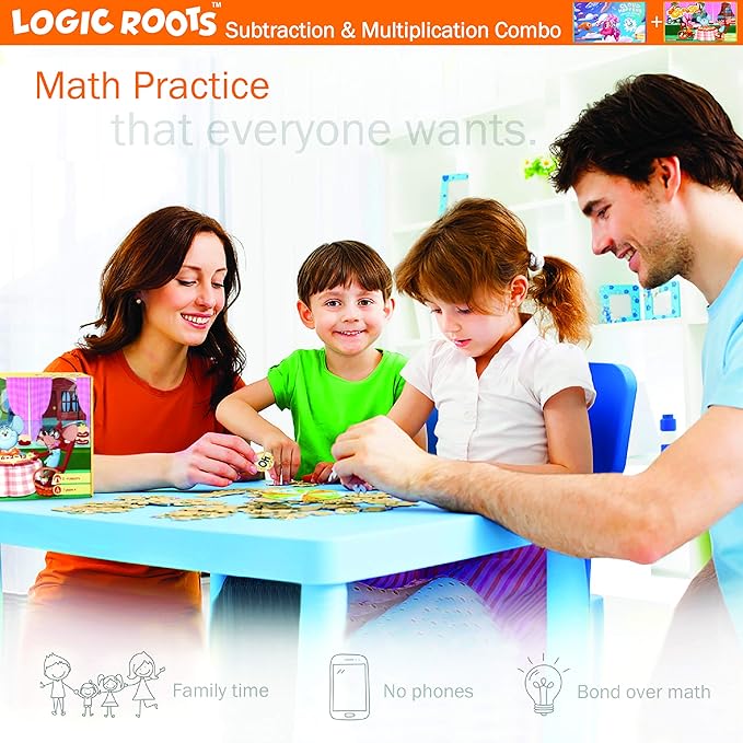 Addition and Subtraction Games - Pack of 2, Cloud Hoppers &Say Cheese Cafe, Math Board Games and STEM Toys for 5-9 Year Olds, Gift for Kids (Girls & Boys), Homeschoolers, Grade 1 & Up