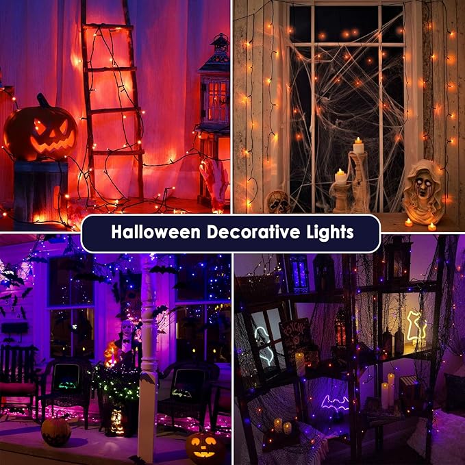Albelt Smart Color Changing Halloween Lights, Christmas Decoration Lights with Remote & Timer, 66 FT 200 LED RGB Twinkle Fairy String Light Waterproof for Indoor Outdoor Fall Xmas Tree Decor