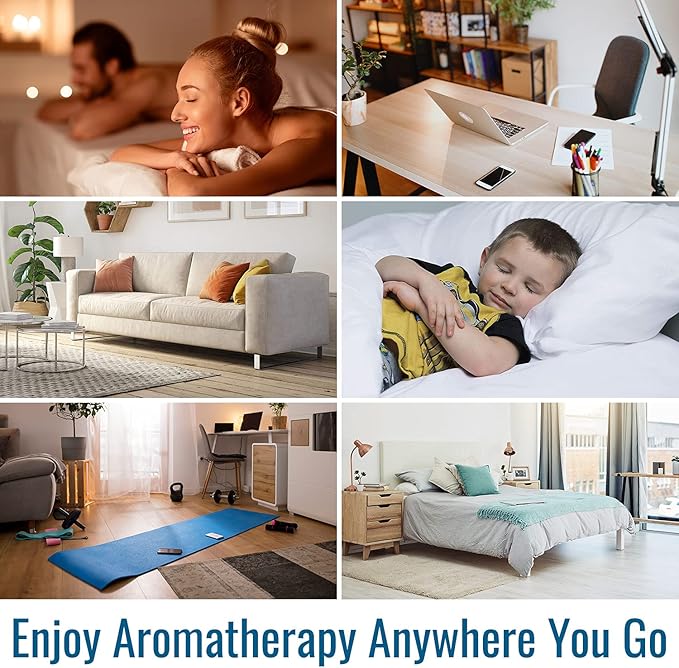 HealthSmart Essential Oil Diffuser, Cool Mist Humidifier and Aromatherapy Diffuser with 150ML Tank Ideal for Small Rooms, Adjustable Timer and Mist Mode, Wood Grain Brown