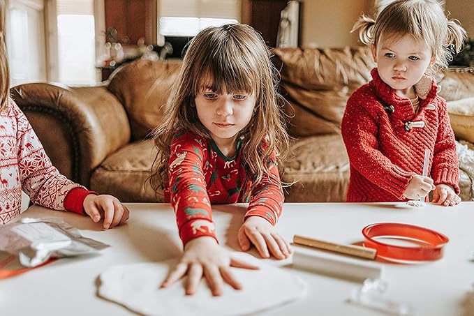 Baby Handprint Footprint Keepsake Ornament Kit (Makes 2) - Bonus Stencil for Personalized Christmas, Newborn, New Mom & Shower Gifts. 2 Easels! Non-Toxic Clay, Air-Dries Light & Soft, Won't Crack.