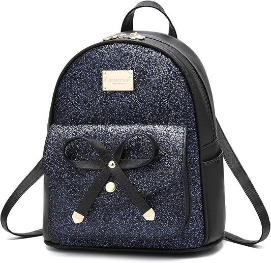 I IHAYNER Girls Bowknot Cute Leather Backpack Mini Backpack Purse for Women