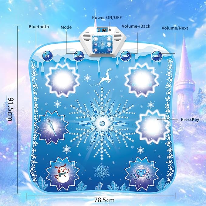 Frozen Toys Dance Mat for Girls - Electronic Dance Mat with Wireless Bluetooth for Children,Light Up LED Kids Musical Mat, Dance Floor Mat,Birthday Xmas Gifts for 3 5 7 9 10+ Year Old Girls Boys