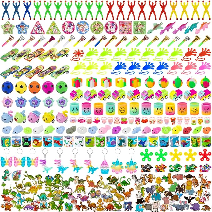 300-Piece Kids Party Favors Toys Kit for Birthdays, Classroom Prizes, Easter Egg Hunts, Carnivals & More
