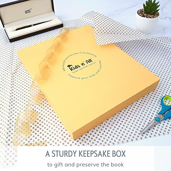 Baby Memory Book for Girl or Boy - First Year Unisex Ocean Keepsake to Log Newborn 1st Milestone - Gender Neutral Sea Photo Album Dairy - Nautical Themed Stuff Journal - Elegant New Parents Baby Gifts