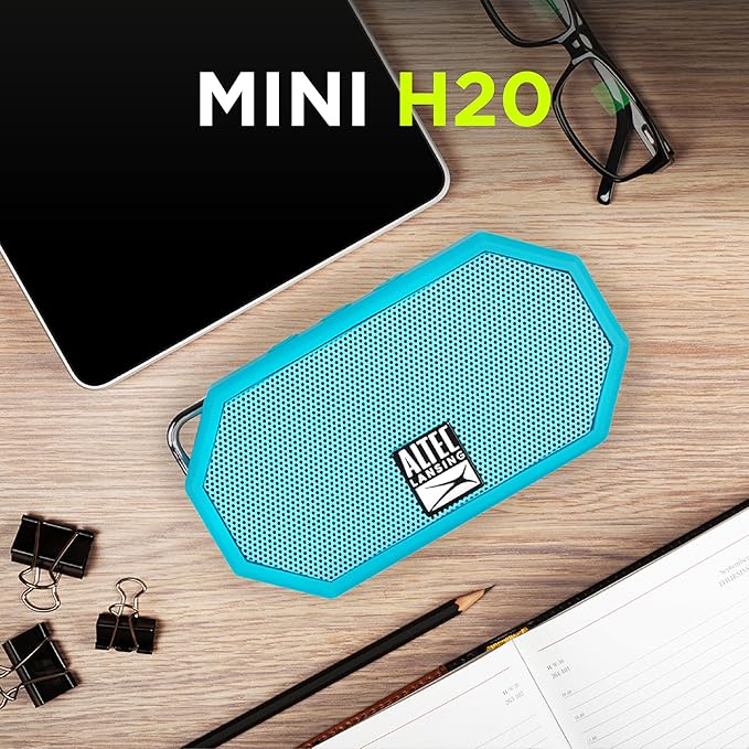 Altec Lansing Mini H2O - Waterproof Bluetooth Speaker, IP67 Certified & Floats in Water, Compact & Portable Speaker for Hiking, Camping, Pool, and Beach,Aqua