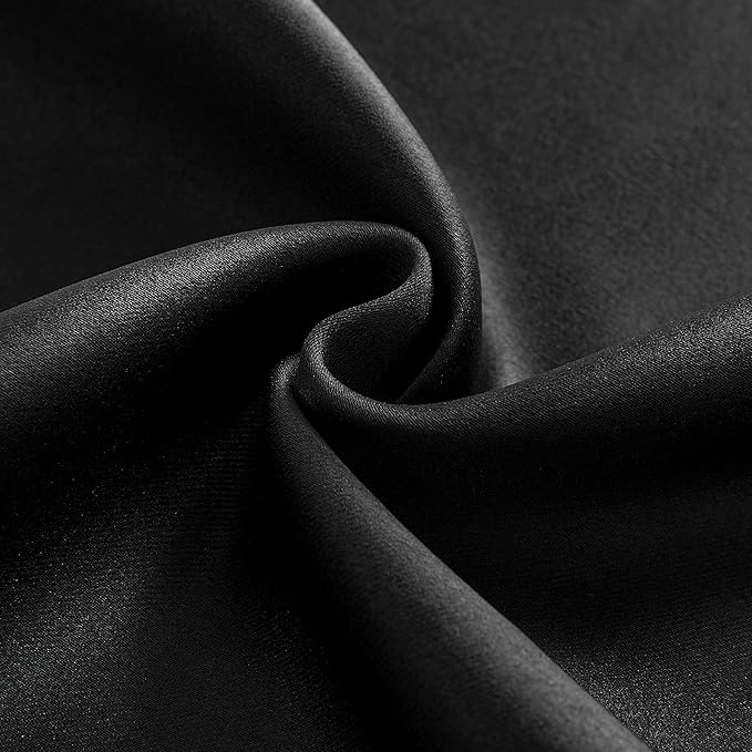 Joydeco Custom Blackout Curtains for Bedroom, 1 Panel Room Darkening Curtains & Drapes for Living Room Window Rod Pocket Back Tab (Custom Size,Black)