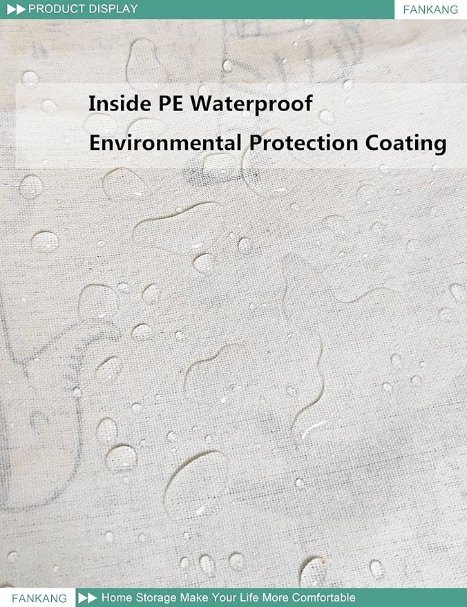 FANKANG Storage Bins, Nursery Hamper Canvas Laundry Basket Foldable with Waterproof PE Coating Large Storage Baskets for Kids Boys and Girls, Office, Bedroom, Clothes,Toys(Rec-Lovely Animals ）