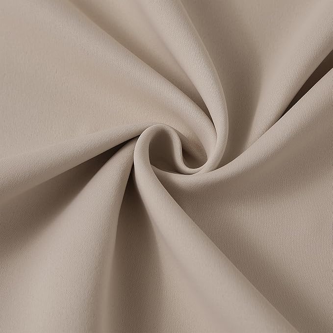 KEQIAOSUOCAI 60 Wide Pinch Pleated Window Curtain Panels 105 Inches Long Custom Made Pleated Curtains Hooks Track Privacy Memory Shape Drape for Living Room,Khaki, Set of 2=120 Inch Wide