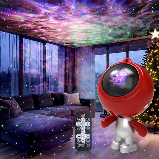Astronaut Galaxy Projector, AIRIVO Star Projector for Bedroom, Robot Galaxy Projector Night Light for Kids, Bluetooth Speaker Ceiling Projector, Room Decor Gifts for Adults, Teens, Christmas