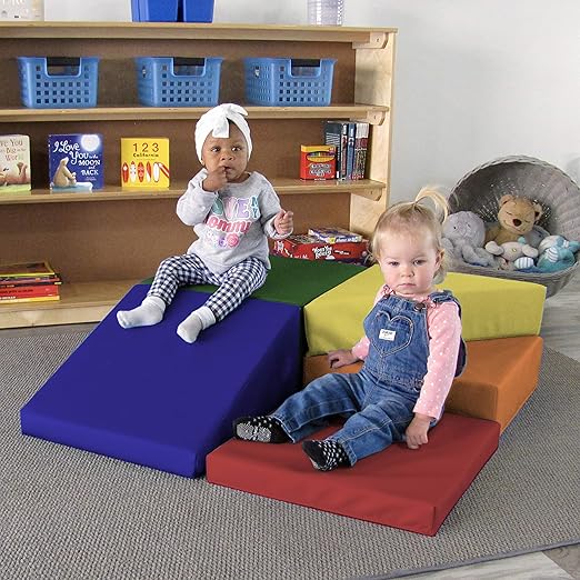 Factory Direct Partners 12366-AS SoftScape Playtime Corkscrew Climber for Infants and Toddlers, Colorful Beginner Soft Foam Structure for Indoor Active Play (5-Piece Set) - Assorted
