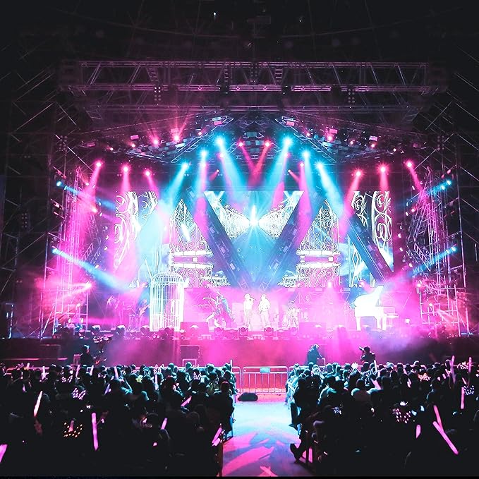 Glow Fever Glow in The Dark Sticks - 100 ct 6" Glow Sticks Bulk Party Pack with End Caps & Lanyards - Glow Party Favors for Concert, Festival, & Wedding - Neon Light Sticks, Pink