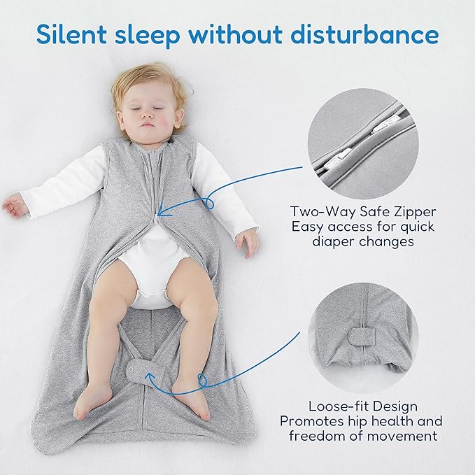 TotAha Sleep Sack 6-12 Months 3 Pack, Buttery Soft, Safe Wearable Blanket Baby Sleeping Bag with 2-Way Zipper for Girl Boy, 0.5 TOG