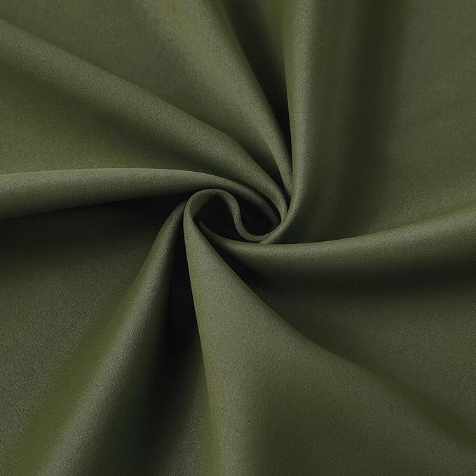 KEQIAOSUOCAI 92 Inch Dark Olive Green Curtains for Bedroom Living Room,Thermal Insulated Dark Out Sound Proof Curtain for Dining Room, Pinch Pleated for Traverse Rods 40x92-2 PCs