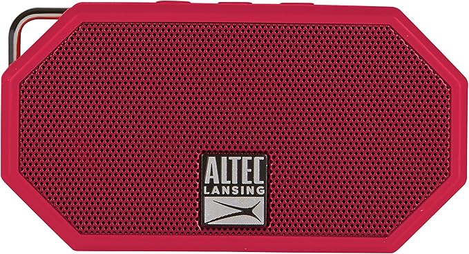 Altec Lansing Mini H2O - Waterproof Bluetooth Speaker, IP67 Certified & Floats in Water, Compact & Portable Speaker for Hiking, Camping, Pool, and Beach, Red