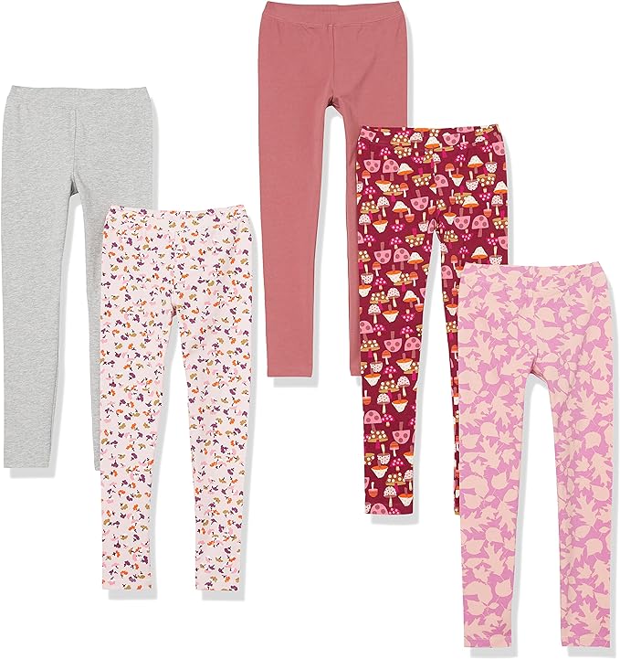 Amazon Essentials Girls and Toddlers' Leggings, Multipacks