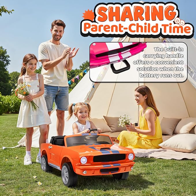 24V 2 Seater Ride on Toys, Licensed Shelby Cobra Kids Power Car Wheeler Ride On Toy w/ 2WD/4WD Switchable, Remote Control, 19" Spacious Seat, 4 Spring Suspension, Music, Bluetooth