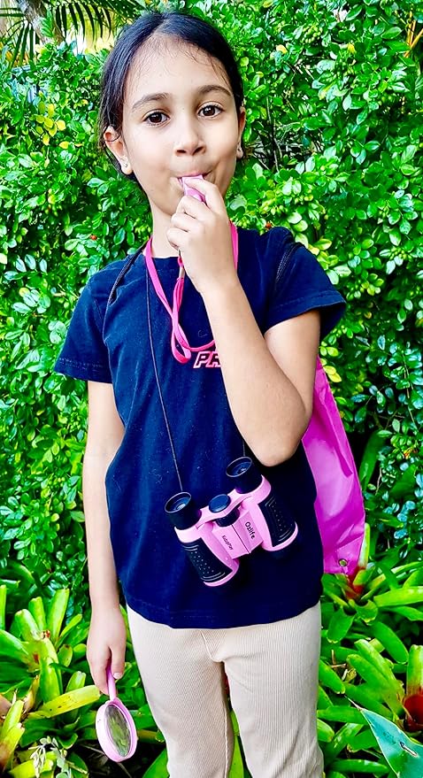 Adventure Kidz - Outdoor Exploration Kit, Children’s Toy Binoculars with Case, Flashlight, Compass, Fox Whistle, Magnifying Glass, Backpack. Great Gift Set for STEM, Pretend Play. Age 3+